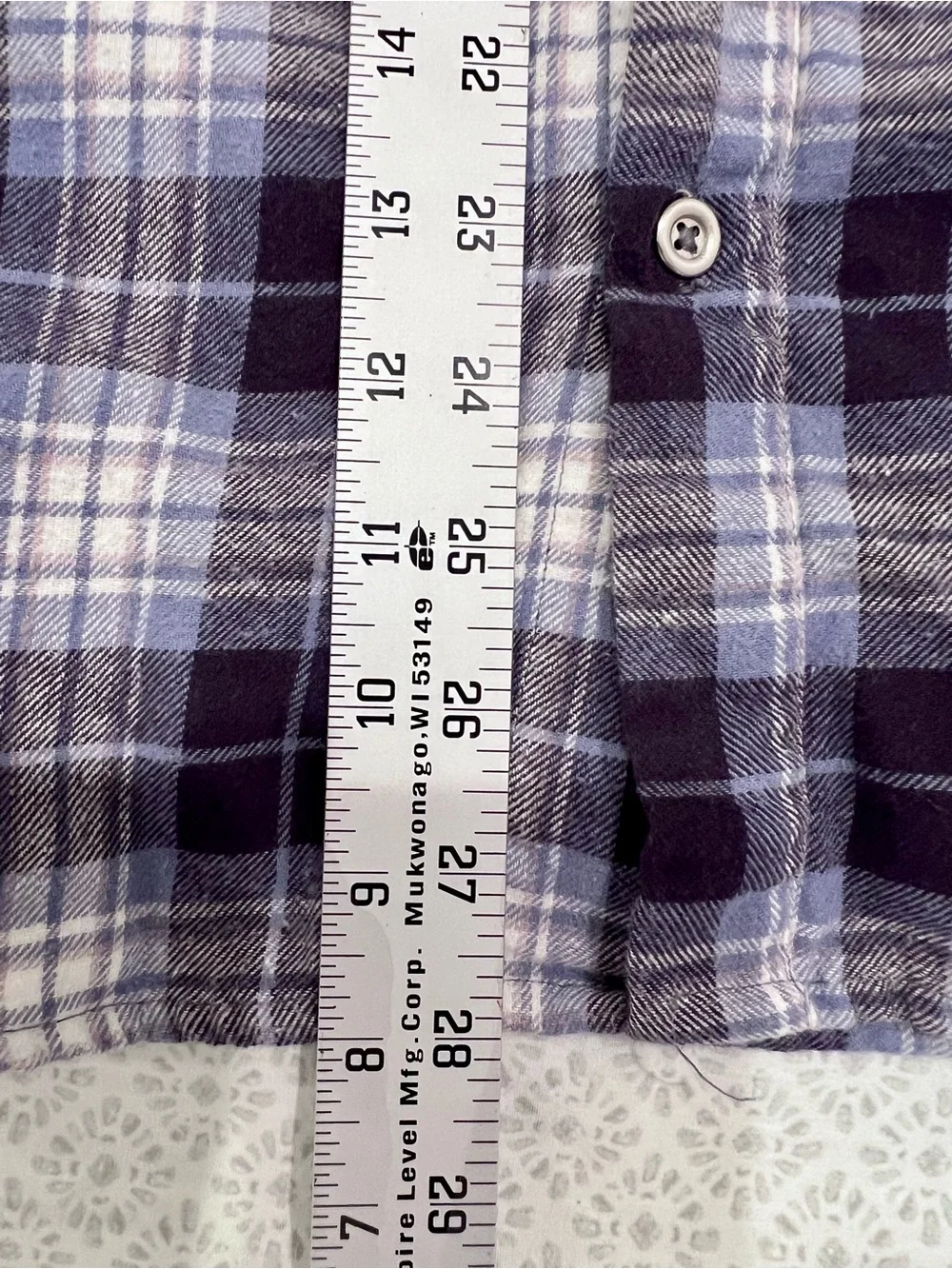 MNML flannel shirt — blue/black/white plaid, size L, 100% cotton Chrome Buttons